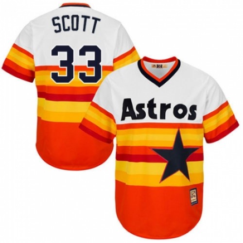 Men's Majestic Houston Astros #33 Mike Scott Replica Orange 